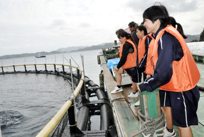 マグロの餌やりなど体験 古仁屋高校 南海日日新聞