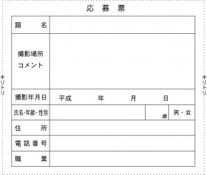 フォトコンテスト応募票