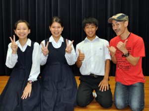 （左から）森山さん、榮さん、濱田君、長島さん