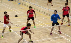 奄美キャンプをスタートさせた韓国ナショナルチームの選手たち＝１７日、奄美市の名瀬総合体育館
