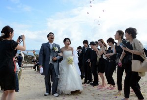 人気を集める「ネリア婚」。毎年約５０組が夫婦としての一歩を踏み出している＝１４日、奄美市笠利町のばしゃ山村