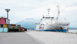 県が客船の受け入れを計画している鹿児島港本港区の北埠頭＝２１日、鹿児島市