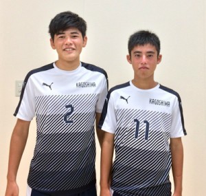 少年男子サッカーの県代表として福井国体に出場する（左から）沖田、小林（提供写真）
