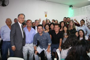 奄美出身者が詰め掛けた奄美大島島民ブラジル移住１００周年記念祝賀会＝７月２２日、サンパウロ市（宇検村提供）