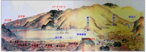 １８３０年代に描かれた地図「琉球嶌真景」（名護博物館所蔵）を一部加工