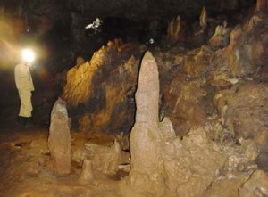 ウンブキ周辺の地下に広がる鍾乳洞。ケイビングなど体験プログラム造成へ整備を検討している（天城町提供）