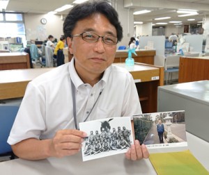 戦時中大和村に不時着した父・宰さんを知る人を探している越村さん（提供写真）