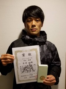 レスリング西日本学生選手権のフリースタイル７４キロ級で優勝した早川選手＝提供写真   